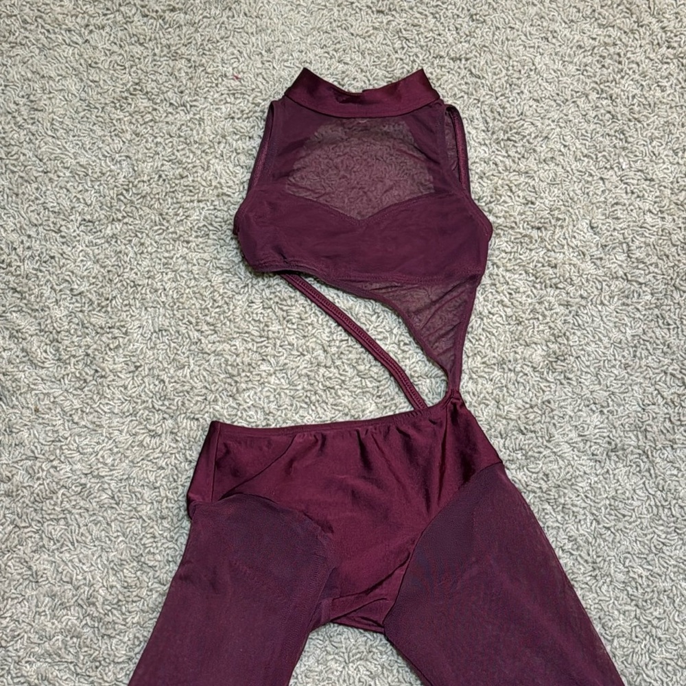 AA Dance Costumes- Child Medium Signature Unitard - Wine